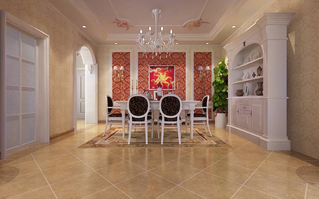 点击大图看下一张：欧式欧式风格餐厅设计案例展示