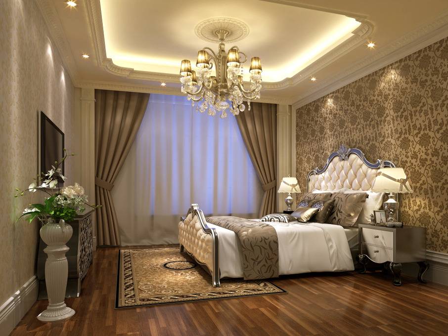 点击大图看下一张:新古典卧室吊顶装修图