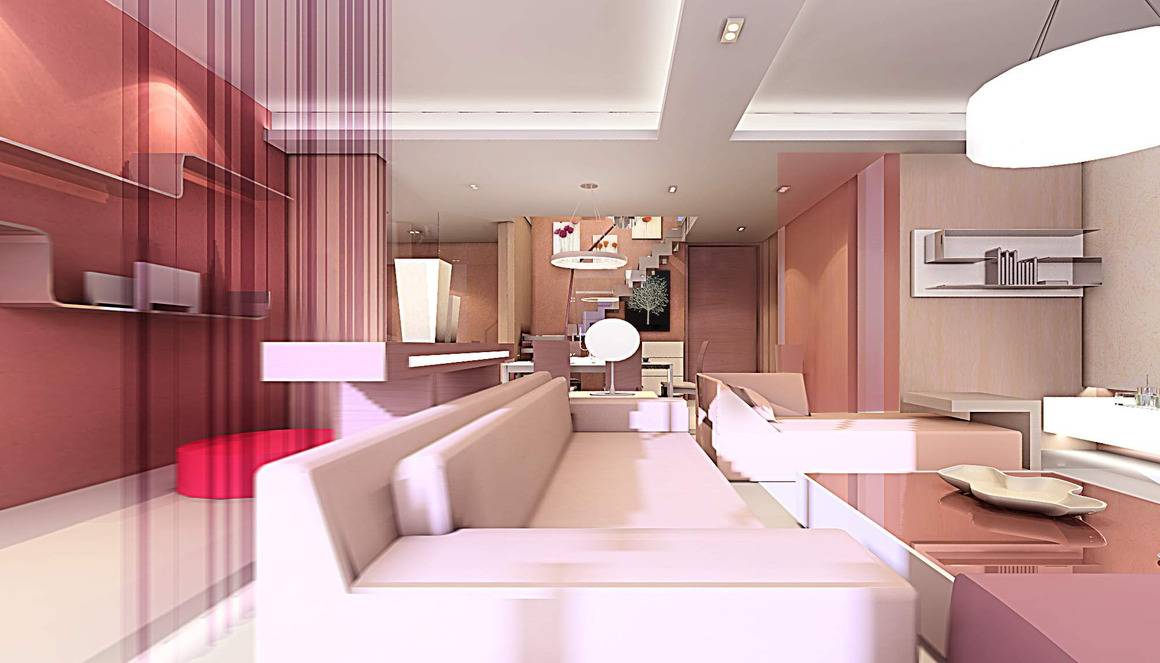 点击大图看下一张：现代简约客厅吊顶沙发设计图