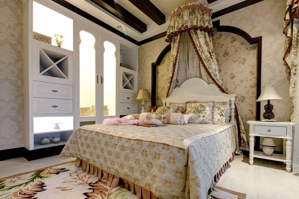 点击大图看下一张：新古典古典新古典风格古典风格卧室别墅设计案例