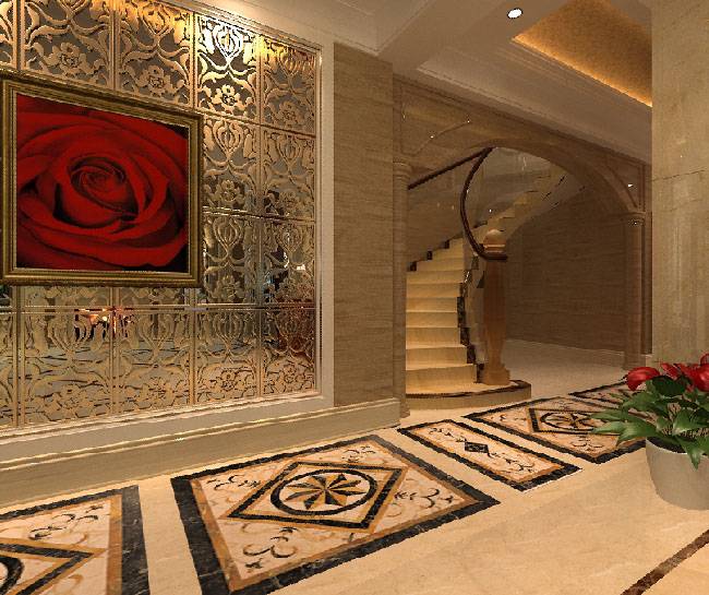 点击大图看下一张：欧式欧式风格别墅走廊过道楼梯设计图