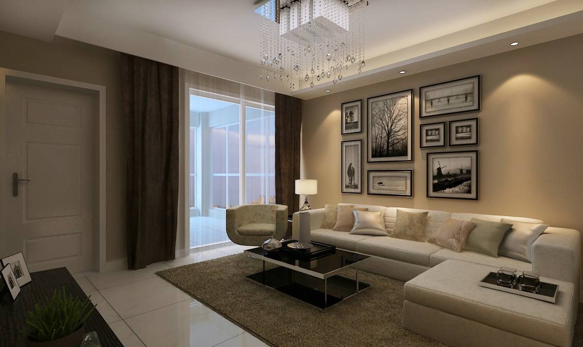 点击大图看下一张：现代客厅吊顶装修效果展示