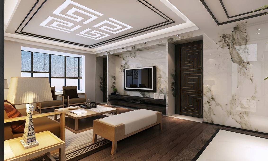 点击大图看下一张：中式新中式客厅案例展示