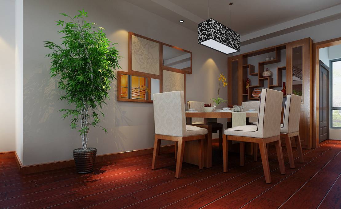 点击大图看下一张：中式餐厅设计方案