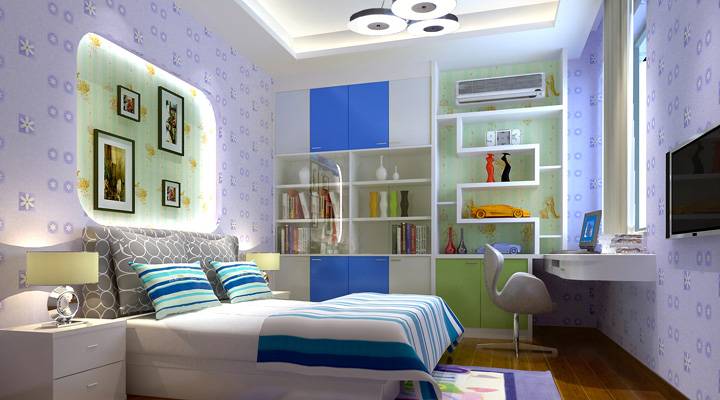 点击大图看下一张：现代卧室设计图