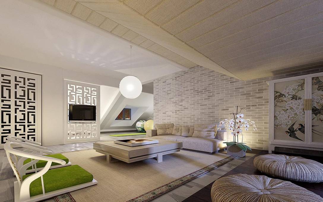 点击大图看下一张：简约客厅吊顶电视背景墙案例展示