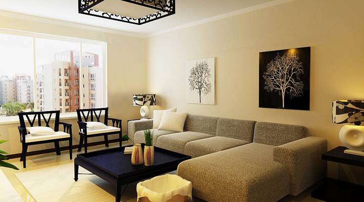 点击大图看下一张：现代客厅装修案例