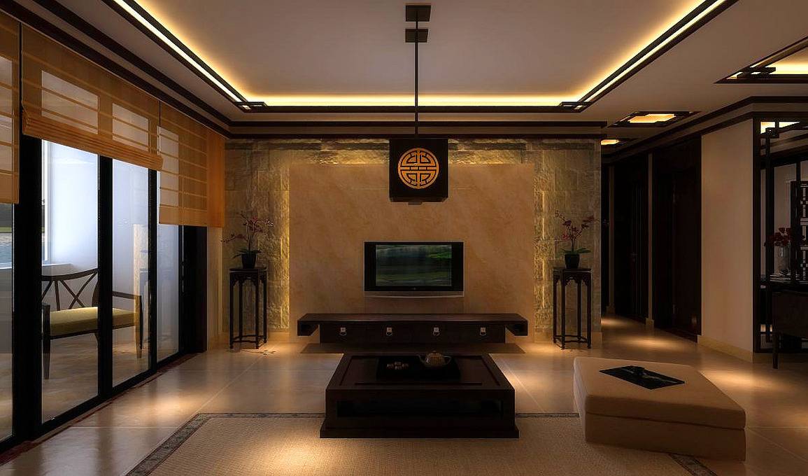 点击大图看下一张：中式中式风格新中式客厅背景墙电视背景墙设计案例展示