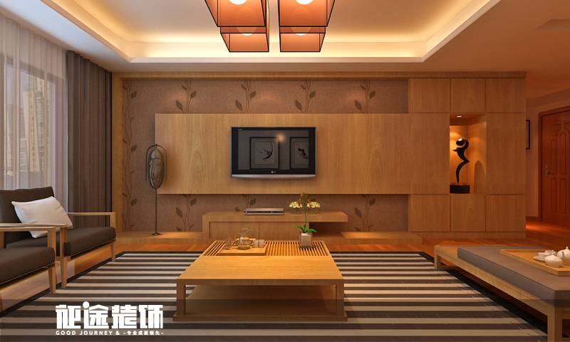 点击大图看下一张：中式新中式客厅设计方案