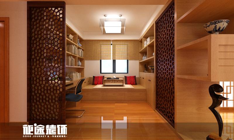 点击大图看下一张：中式新中式书房设计图