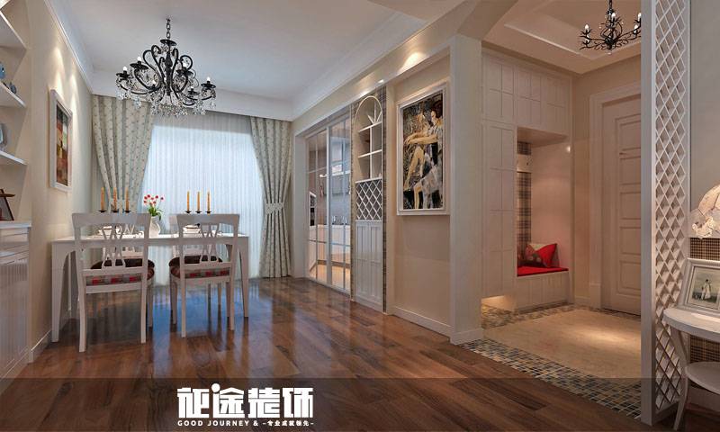 点击大图看下一张：欧式田园田园风格餐厅设计方案