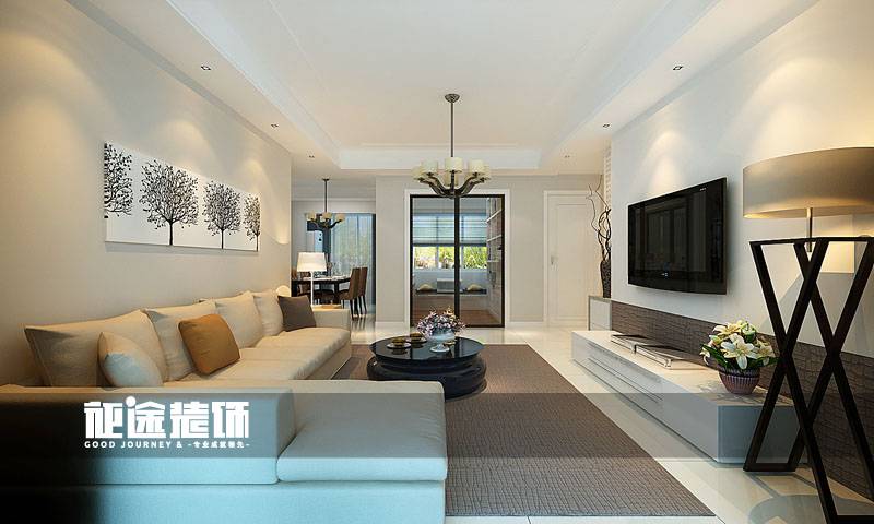 点击大图看下一张:现代客厅装修效果展示
