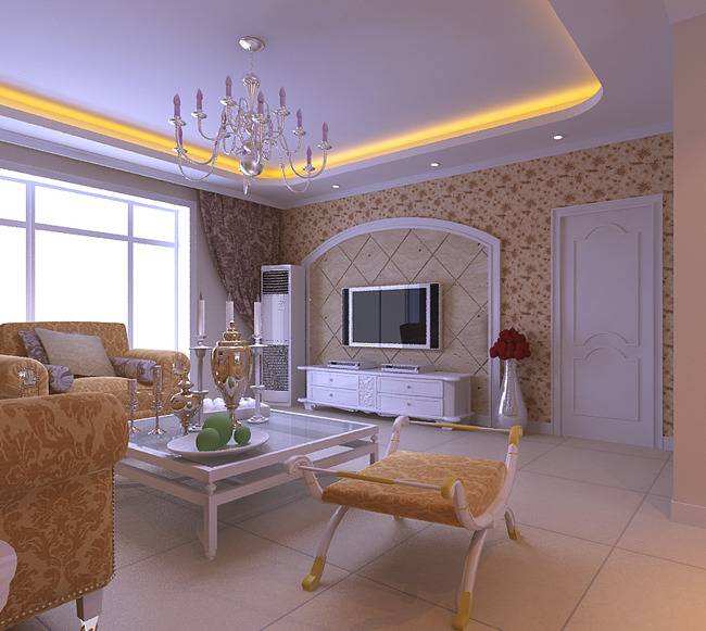 点击大图看下一张：欧式客厅装修图