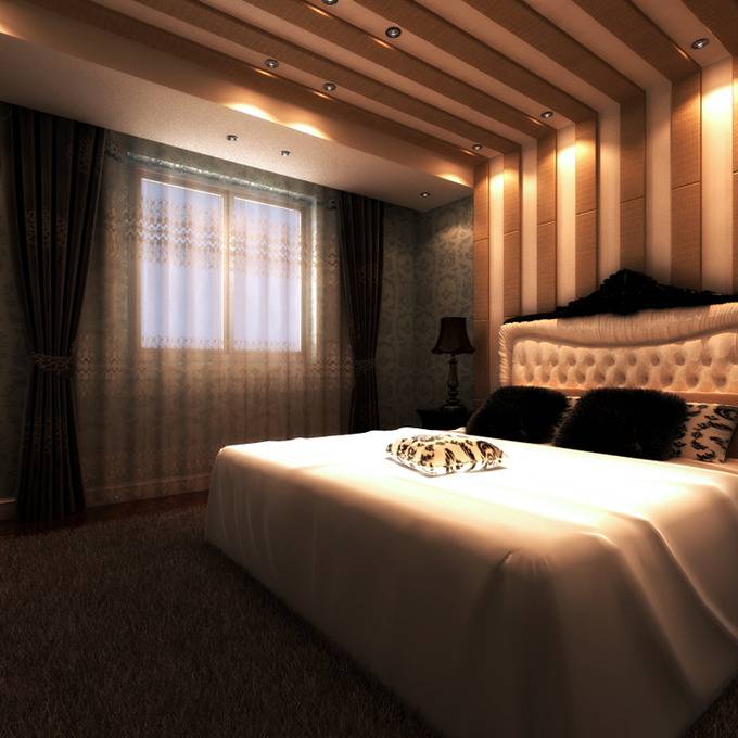点击大图看下一张：欧式卧室窗帘设计案例