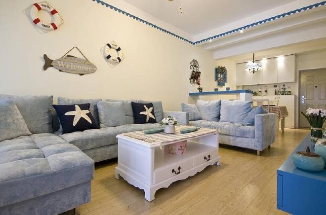 点击大图看下一张：地中海地中海风格沙发布艺沙发设计方案