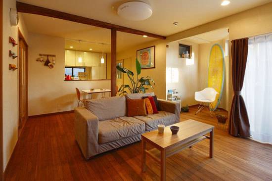 点击大图看下一张：日式自然窗帘沙发植物茶几布艺沙发布艺窗帘茶杯设计方案