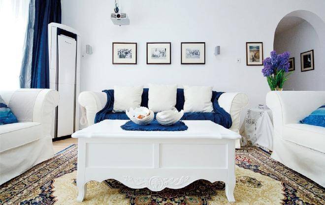点击大图看下一张：地中海清新地中海风格客厅沙发沙发套案例展示