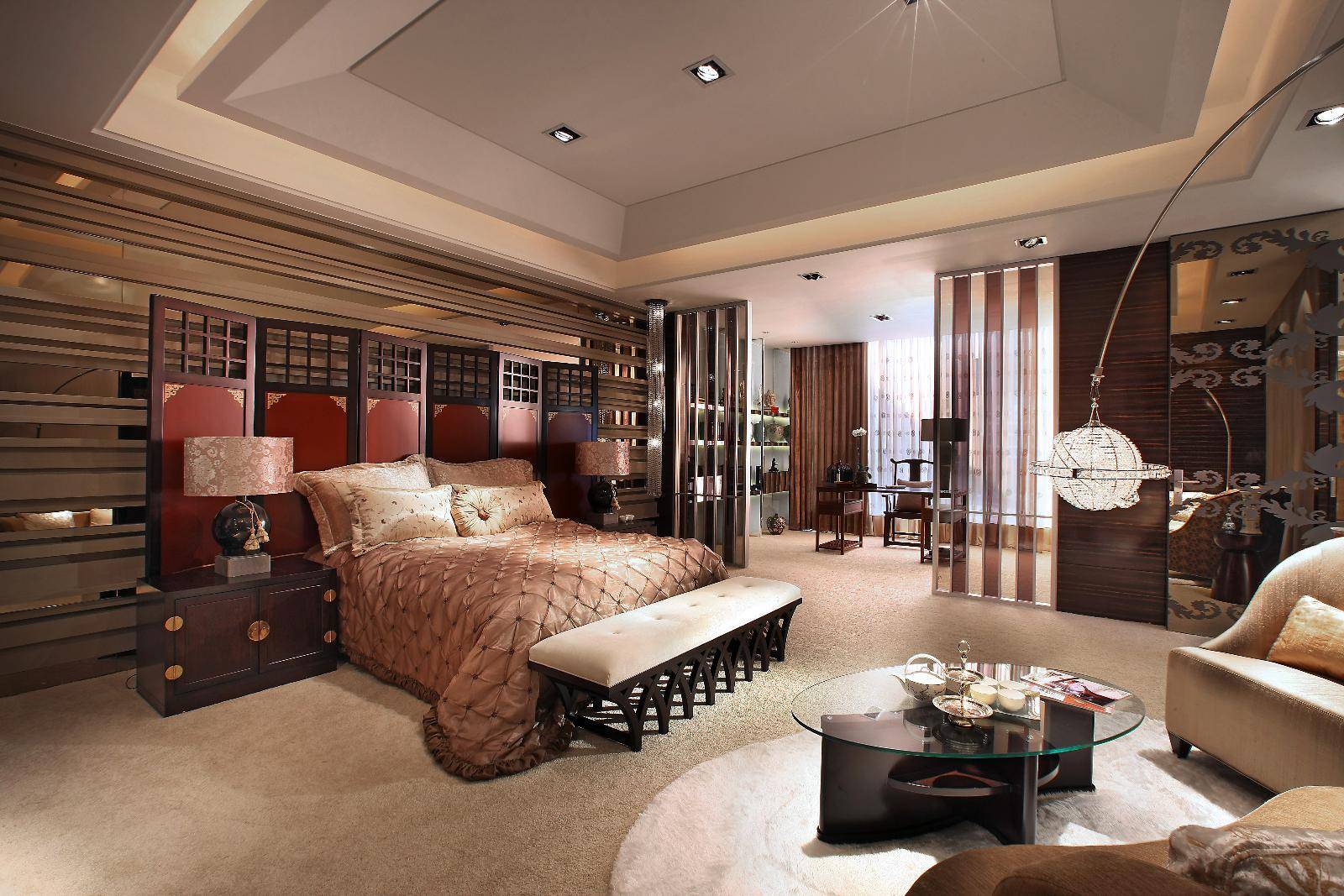 点击大图看下一张：中式新古典混搭卧室设计案例