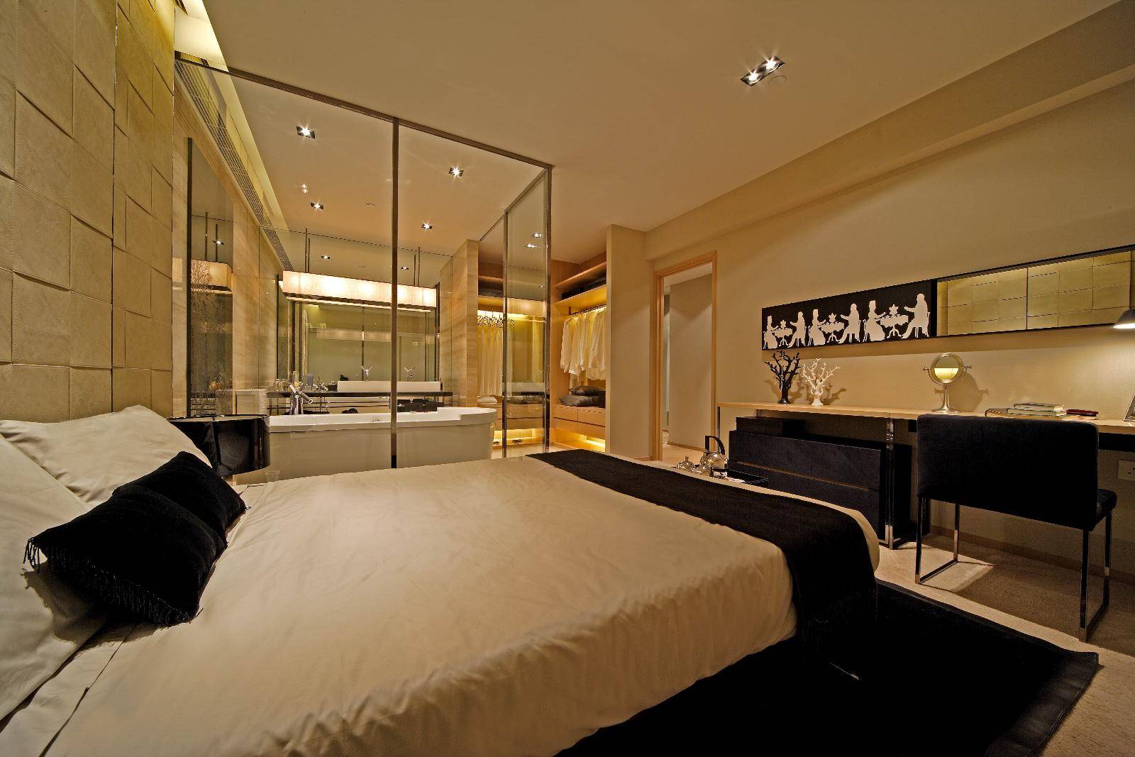 点击大图看下一张：现代简约韩式卧室设计方案