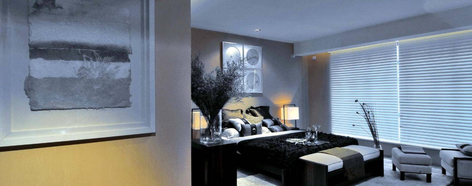点击大图看下一张：现代简约中式卧室设计图