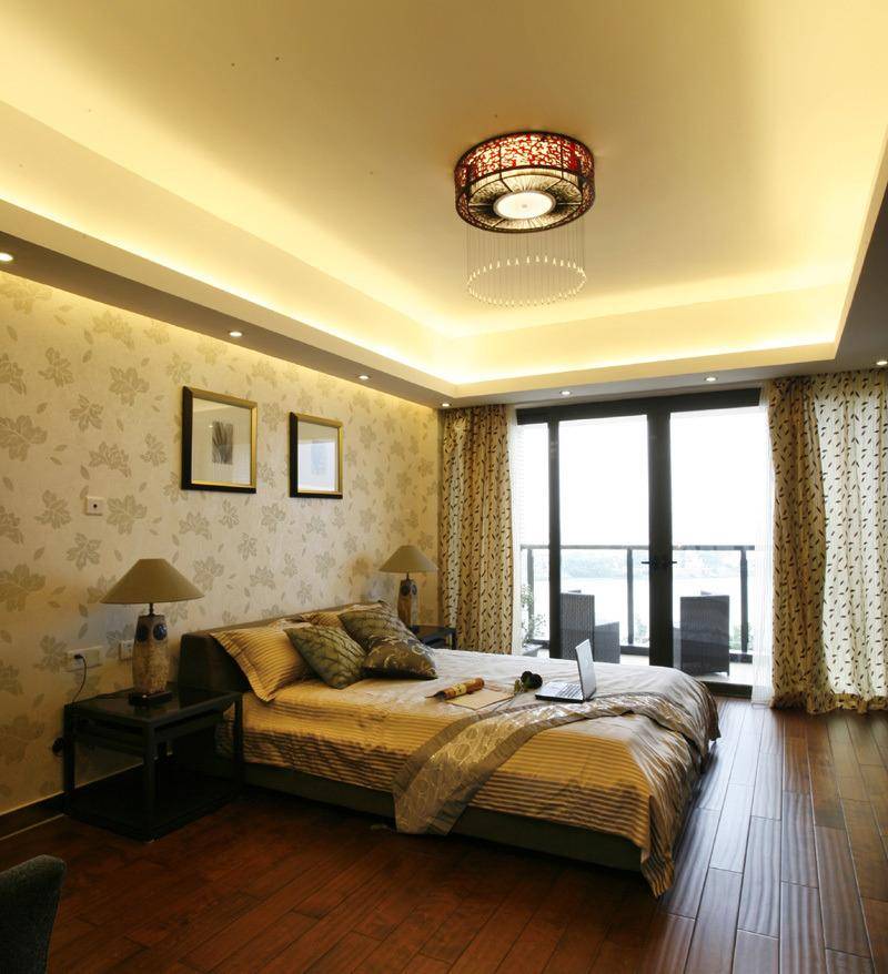 点击大图看下一张：现代简约中式卧室装修案例