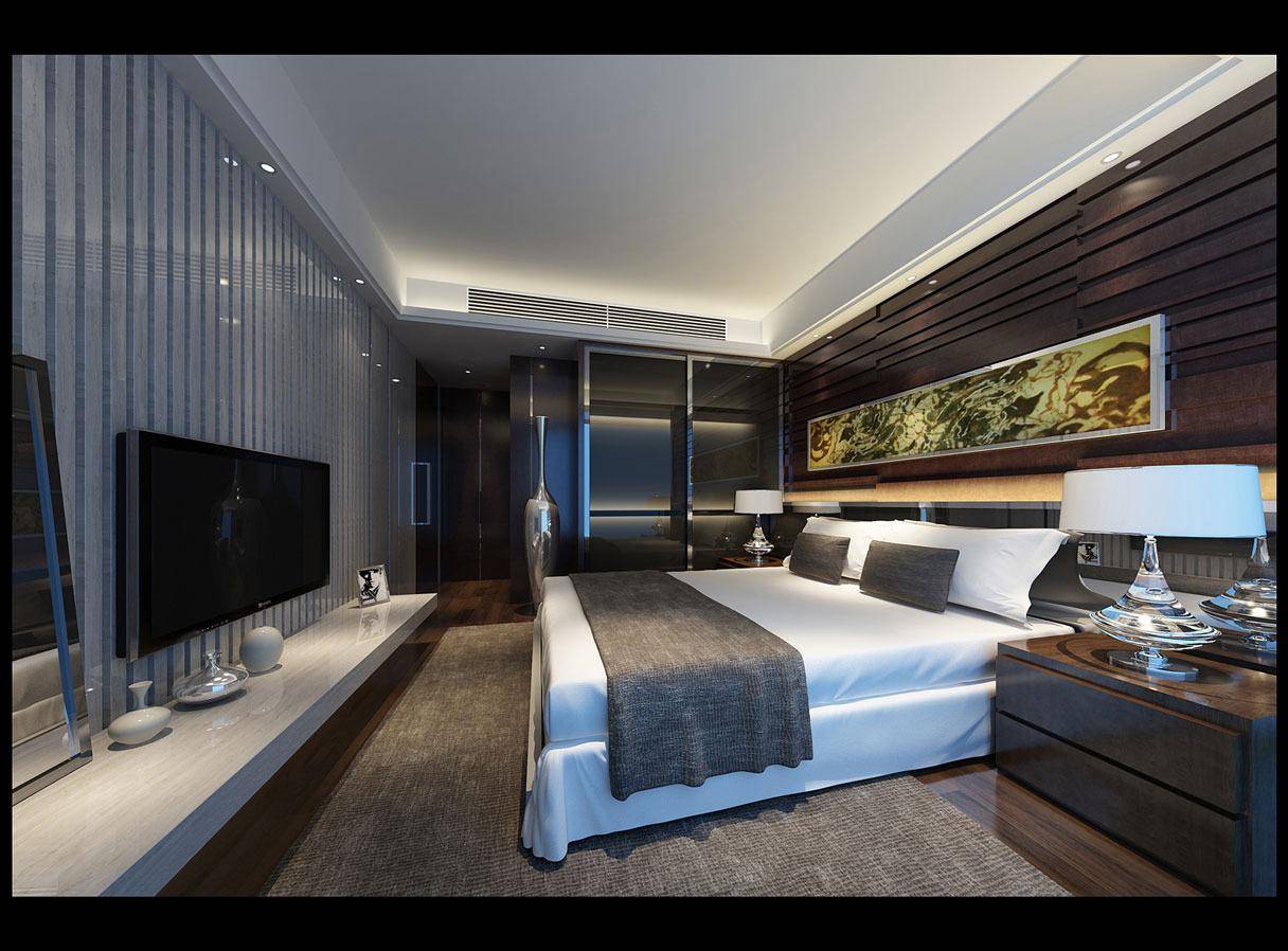 点击大图看下一张：现代简约新古典卧室效果图