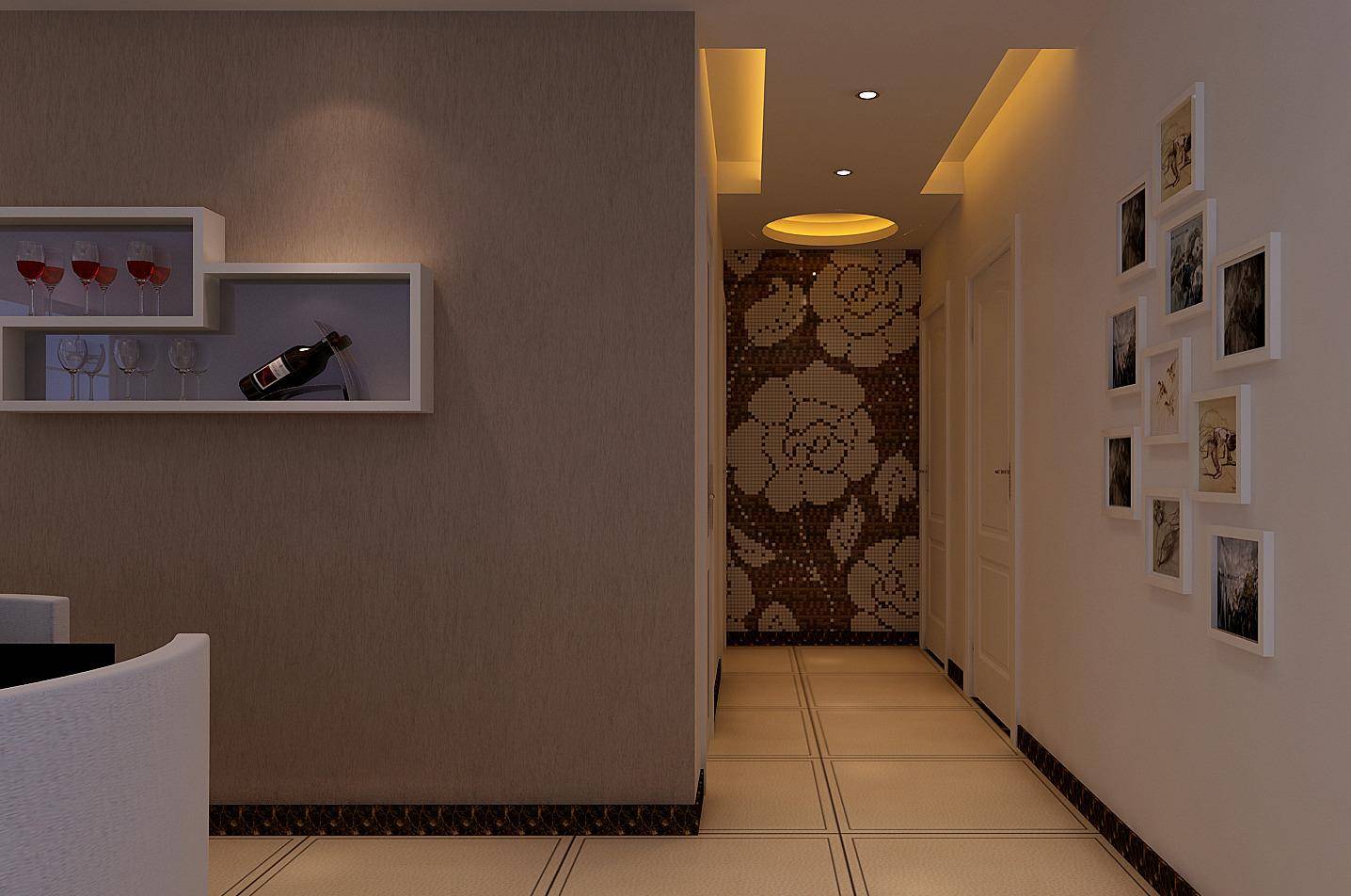 点击大图看下一张：现代简约走廊装修效果展示
