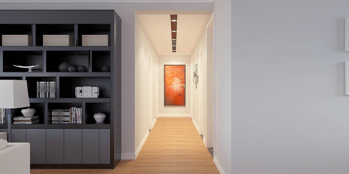 点击大图看下一张：现代简约走廊装修效果展示