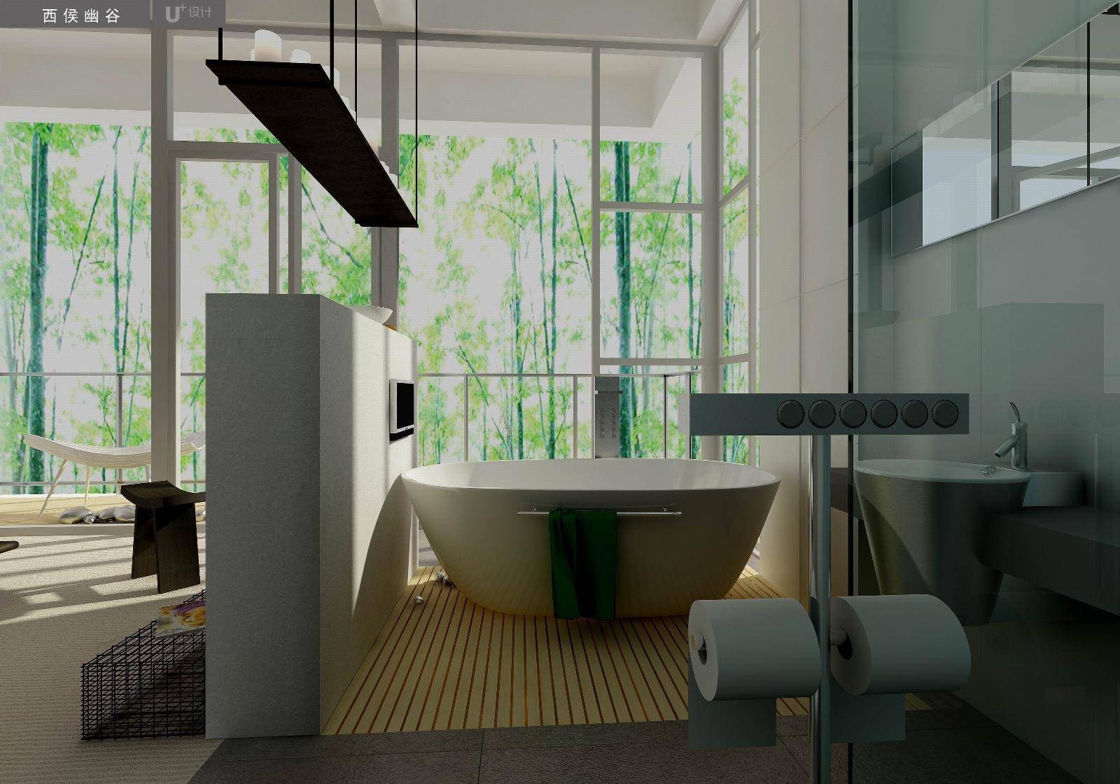 点击大图看下一张：现代简约浴室淋浴房装修图
