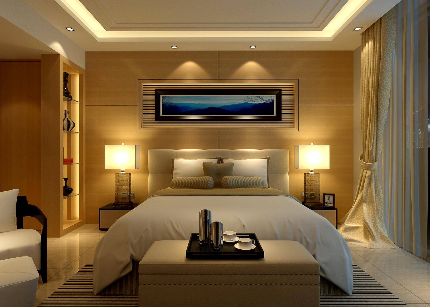 点击大图看下一张：现代简约卧室案例展示