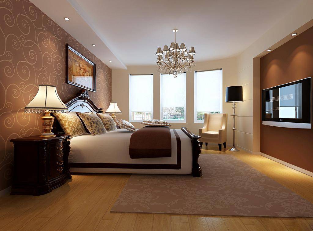 点击大图看下一张：现代简约简欧卧室设计案例展示