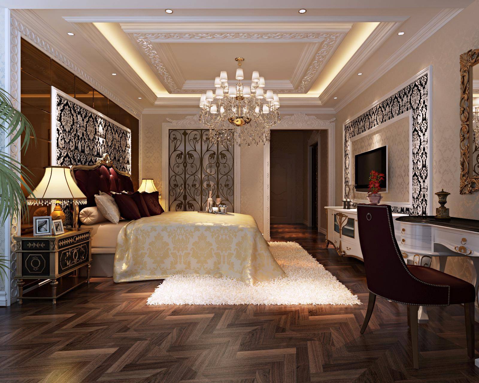 点击大图看下一张：新古典日式卧室装修图
