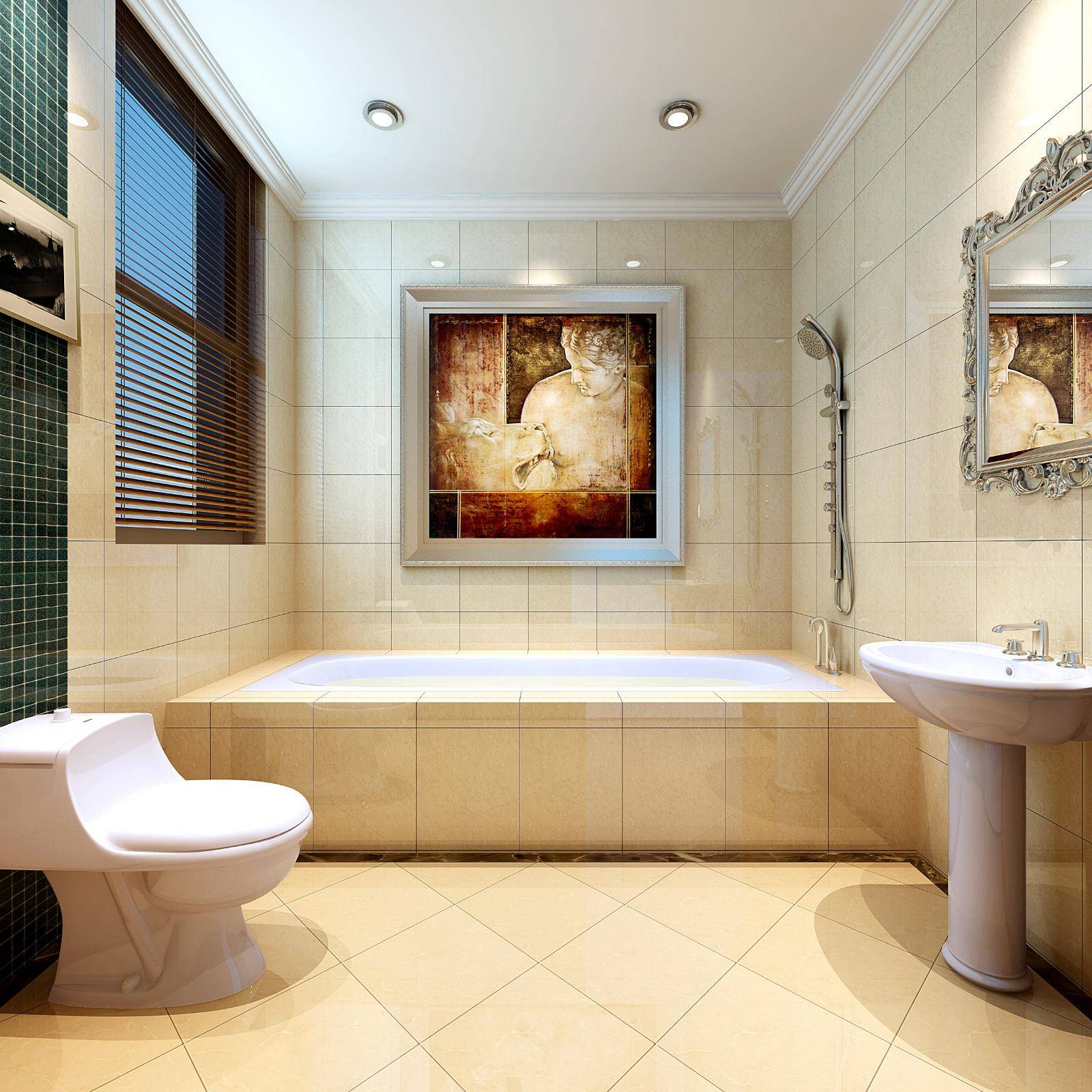 点击大图看下一张：欧式浴室淋浴房设计方案