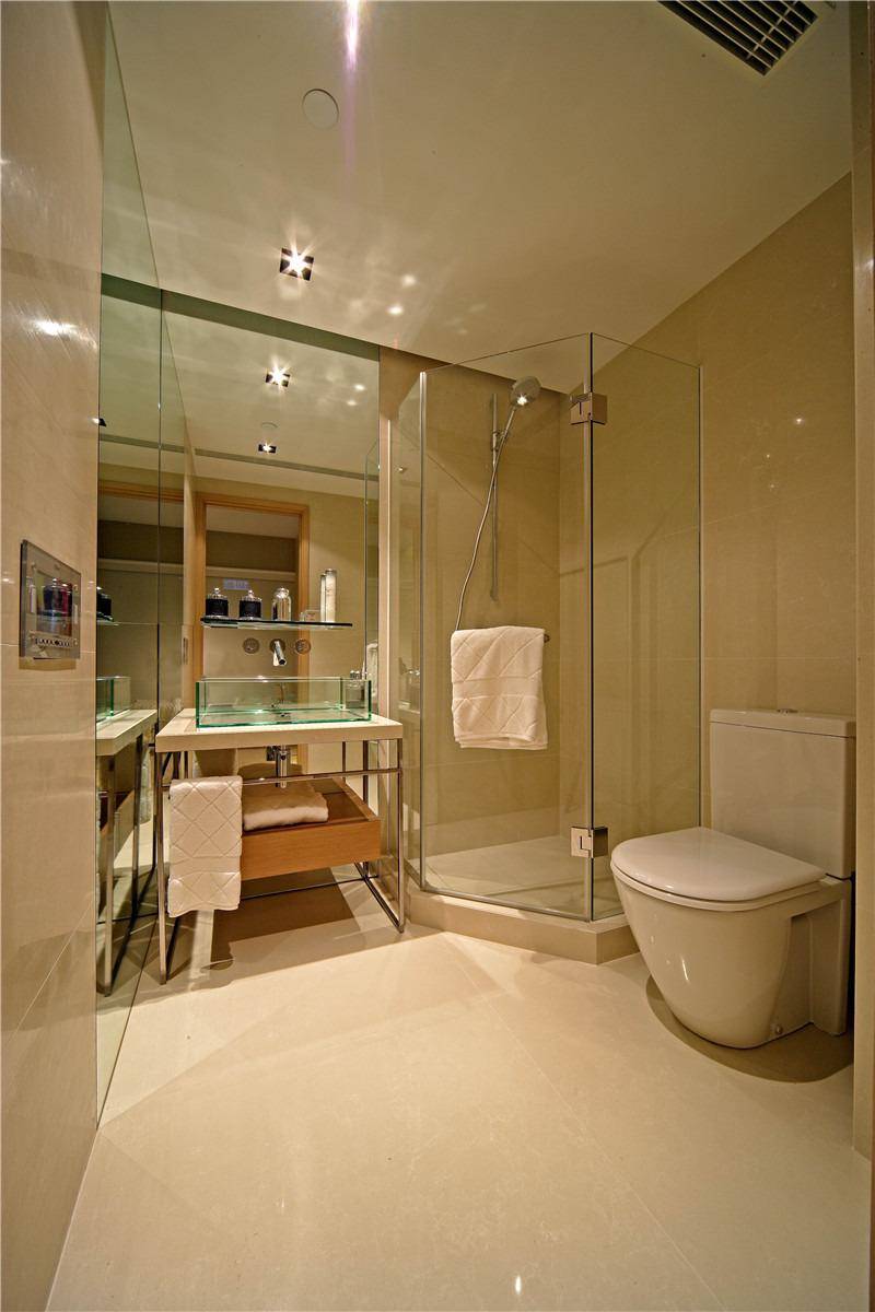 点击大图看下一张：现代简约卫生间浴室淋浴房图片