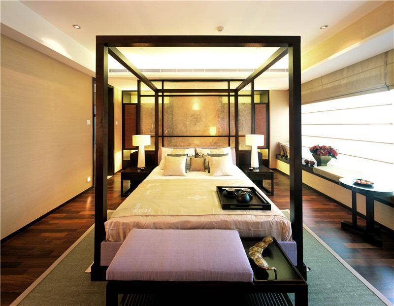 点击大图看下一张：现代简约新中式卧室设计案例