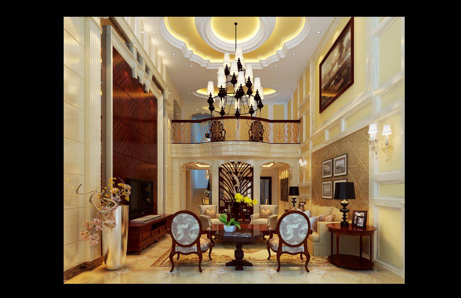 点击大图看下一张：欧式客厅案例展示