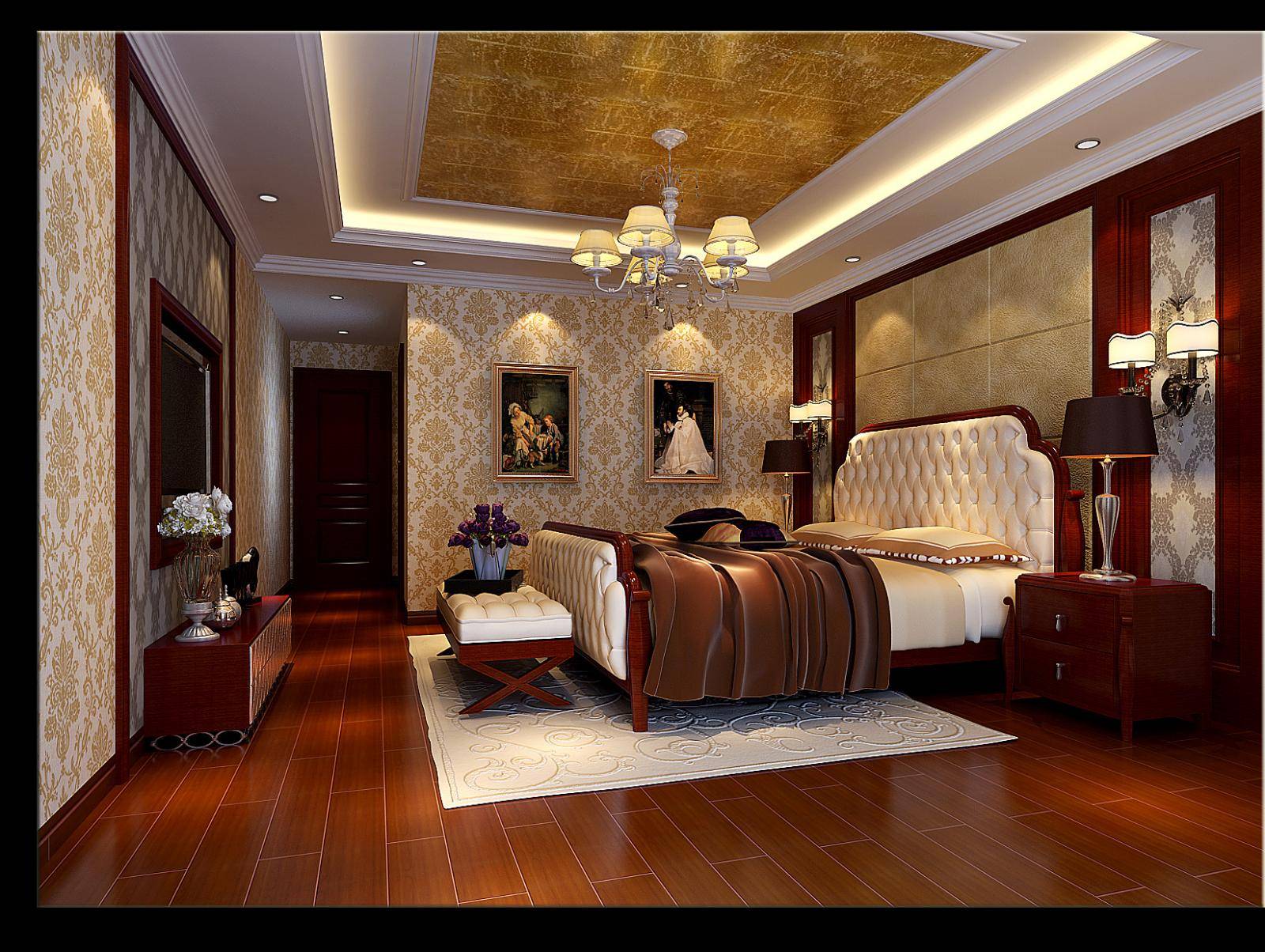点击大图看下一张：欧式美式卧室装修效果展示