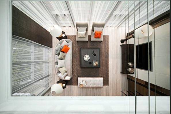 点击大图看下一张：现代简约客厅设计案例展示