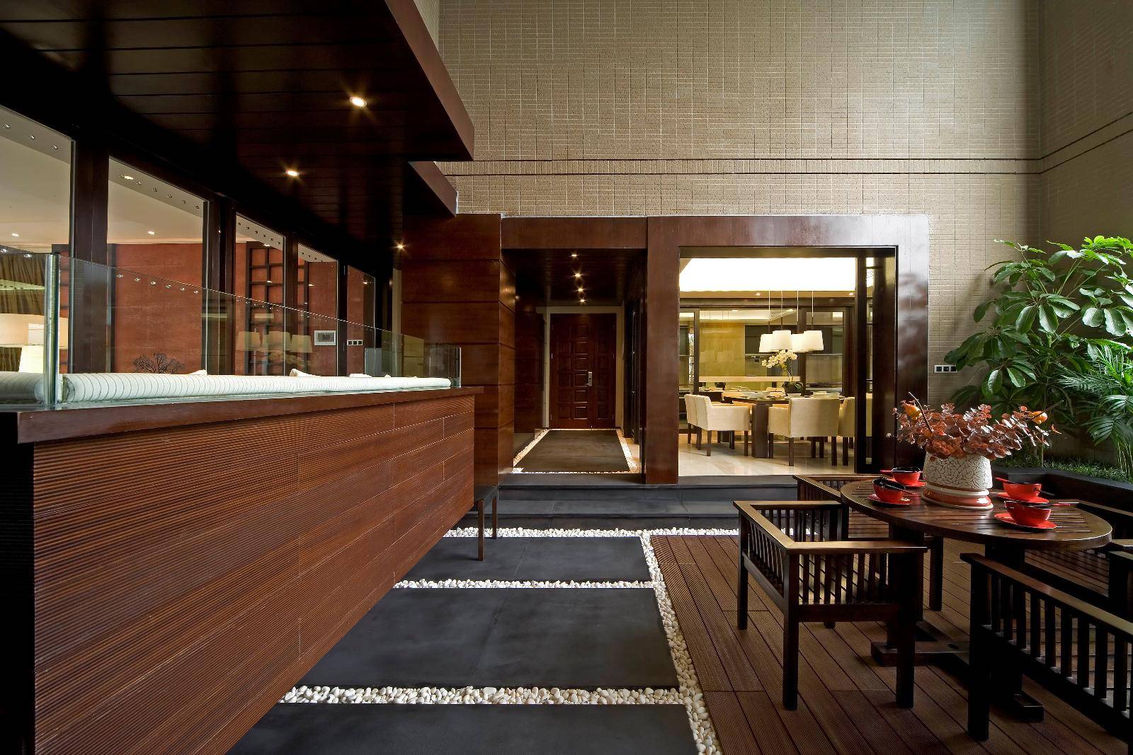 点击大图看下一张：中式餐厅走廊效果图