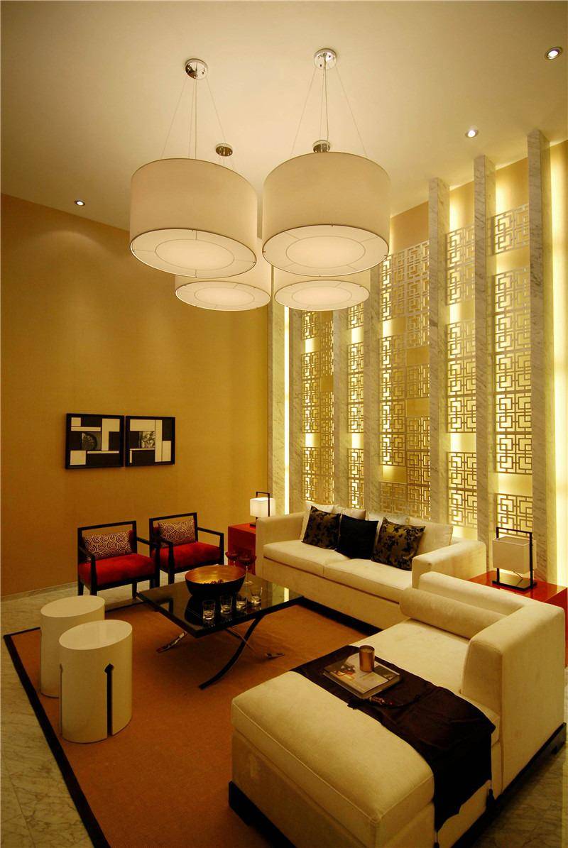 点击大图看下一张：现代简约中式客厅设计图