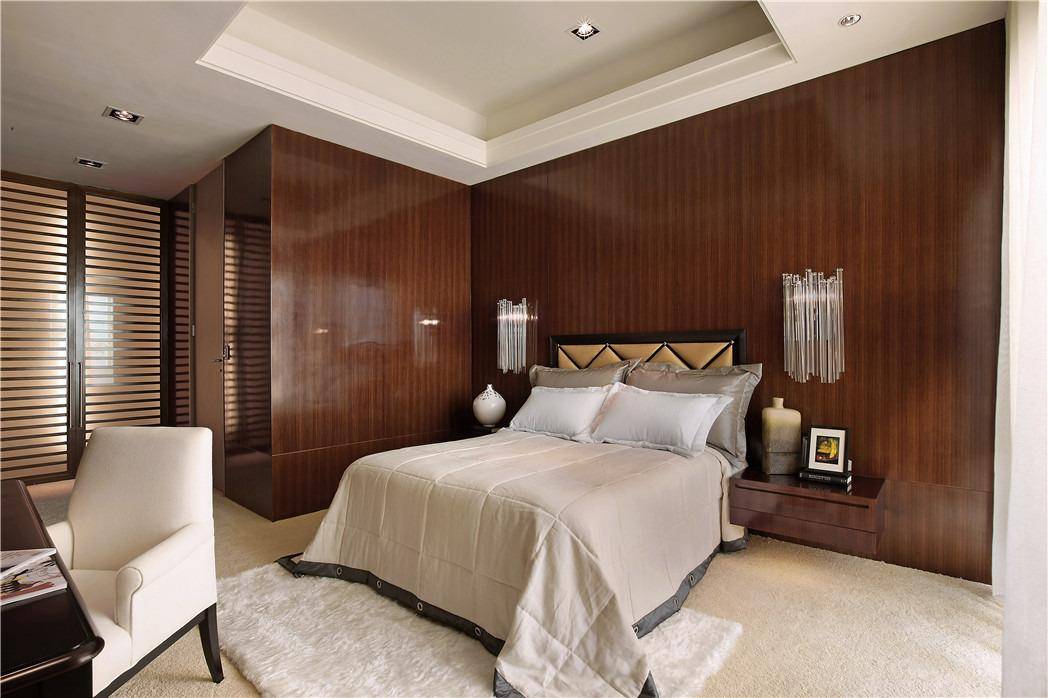 点击大图看下一张：中式美式混搭卧室设计案例