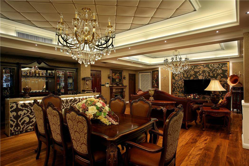 点击大图看下一张：欧式客厅餐厅设计案例
