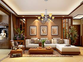 中式客厅沙发茶几案例展示