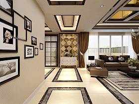 现代现代风格客厅单身公寓设计图