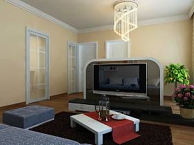 现代客厅吊顶电视背景墙设计案例