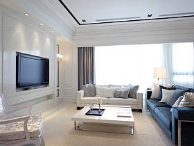 新古典客厅别墅电视背景墙设计案例展示