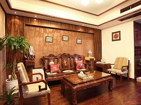 中式中式风格客厅背景墙沙发图片