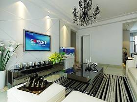 现代客厅电视背景墙设计案例