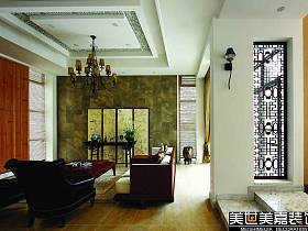 中式中式风格客厅吊顶设计案例展示