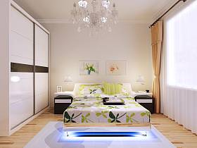 现代卧室三室两厅两卫吊顶窗帘衣柜设计案例展示